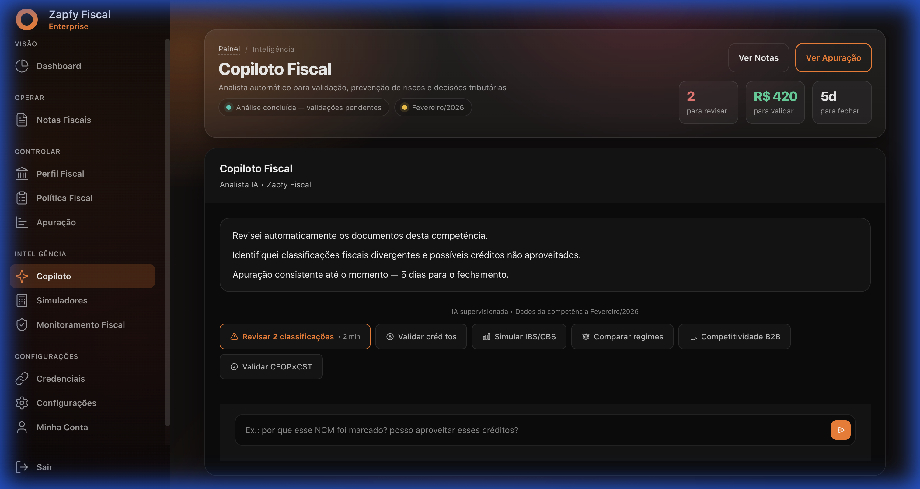 Copiloto Fiscal Zapfy — analista IA automático
